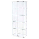 Delphinium 4-Shelf Clear Glass Curio Display Cabinet White