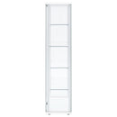 Delphinium 4-Shelf Clear Glass Curio Display Cabinet White