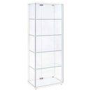 Delphinium 4-Shelf Clear Glass Curio Display Cabinet White