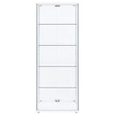 Delphinium 4-Shelf Clear Glass Curio Display Cabinet White