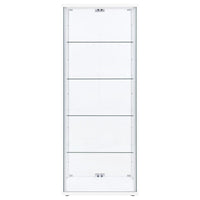 Delphinium 4-Shelf Clear Glass Curio Display Cabinet White
