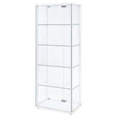 Delphinium 4-Shelf Clear Glass Curio Display Cabinet White