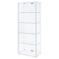 Delphinium 4-Shelf Clear Glass Curio Display Cabinet White