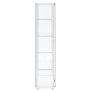 Delphinium 4-Shelf Clear Glass Curio Display Cabinet White
