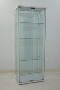 Delphinium 4-Shelf Clear Glass Curio Display Cabinet White