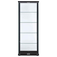 Delphinium 4-Shelf Clear Glass Curio Display Cabinet Black