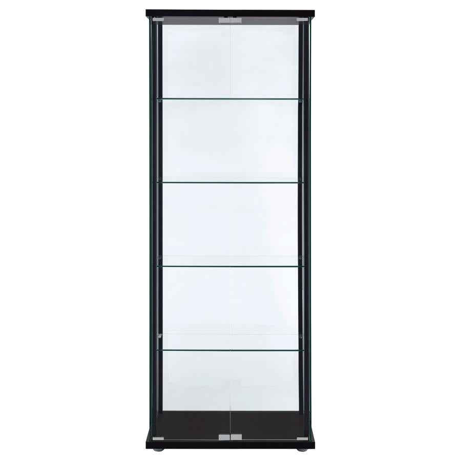 Delphinium 4-Shelf Clear Glass Curio Display Cabinet Black