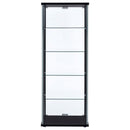 Delphinium 4-Shelf Clear Glass Curio Display Cabinet Black