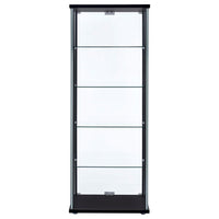 Delphinium 4-Shelf Clear Glass Curio Display Cabinet Black
