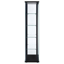 Delphinium 4-Shelf Clear Glass Curio Display Cabinet Black