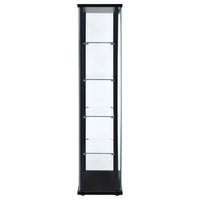 Delphinium 4-Shelf Clear Glass Curio Display Cabinet Black