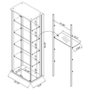 Delphinium 4-Shelf Clear Glass Curio Display Cabinet Black