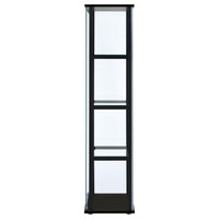 Cyclamen 4-shelf Clear Glass Curio Display Cabinet Black