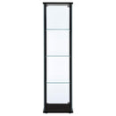 Cyclamen 4-shelf Clear Glass Curio Display Cabinet Black