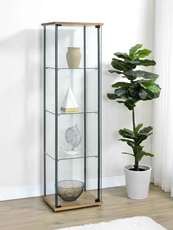 Bellatrix 3-shelf Clear Glass Curio Cabinet Mango