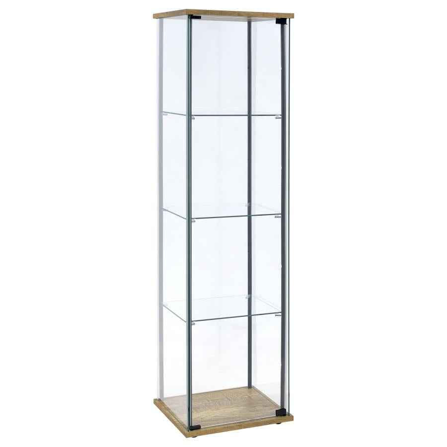 Bellatrix 3-shelf Clear Glass Curio Cabinet Mango