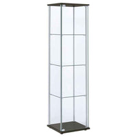 Bellatrix 3-shelf Clear Glass Curio Cabinet Cappuccino