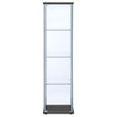 Bellatrix 3-shelf Clear Glass Curio Cabinet Cappuccino