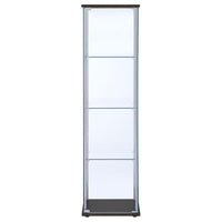 Bellatrix 3-shelf Clear Glass Curio Cabinet Cappuccino