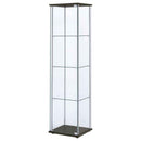 Bellatrix 3-shelf Clear Glass Curio Cabinet Cappuccino