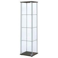 Bellatrix 3-shelf Clear Glass Curio Cabinet Cappuccino