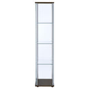 Bellatrix 3-shelf Clear Glass Curio Cabinet Cappuccino