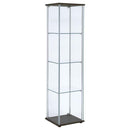 Bellatrix 3-shelf Clear Glass Curio Cabinet Cappuccino
