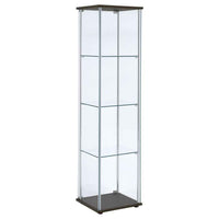 Bellatrix 3-shelf Clear Glass Curio Cabinet Cappuccino