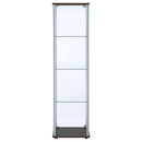 Bellatrix 3-shelf Clear Glass Curio Cabinet Cappuccino
