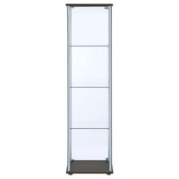 Bellatrix 3-shelf Clear Glass Curio Cabinet Cappuccino