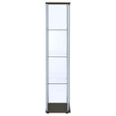 Bellatrix 3-shelf Clear Glass Curio Cabinet Cappuccino