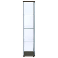 Bellatrix 3-shelf Clear Glass Curio Cabinet Cappuccino