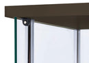 Bellatrix 3-shelf Clear Glass Curio Cabinet Cappuccino