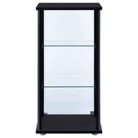 Cyclamen 3-shelf Clear Glass Curio Display Cabinet Black