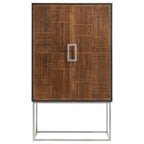 Home & Sleep Outlet - Borman 2-door Home Bar Cabinet Wine Storage Walnut and Black