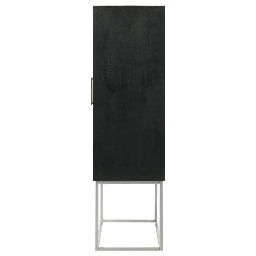 Home & Sleep Outlet - Borman 2-door Home Bar Cabinet Wine Storage Walnut and Black