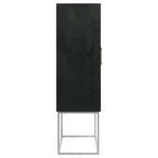 Home & Sleep Outlet - Borman 2-door Home Bar Cabinet Wine Storage Walnut and Black
