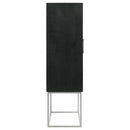 Borman 2-door Home Bar Cabinet Wine Storage Walnut and Black