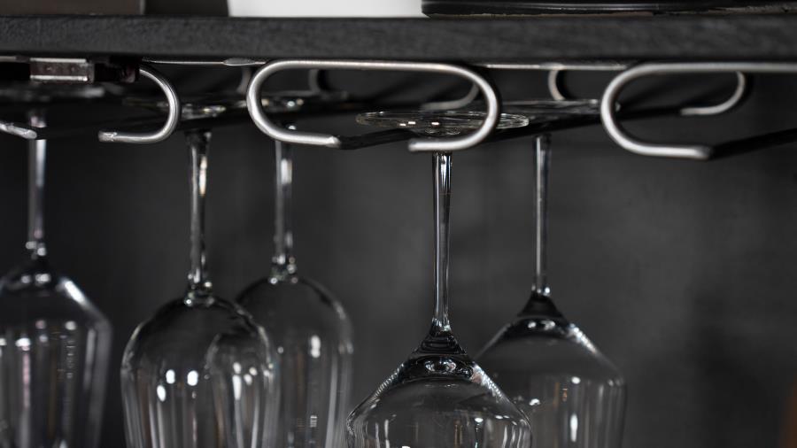 Home & Sleep Outlet - Borman 2-door Home Bar Cabinet Wine Storage Walnut and Black