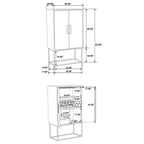 Home & Sleep Outlet - Borman 2-door Home Bar Cabinet Wine Storage Walnut and Black
