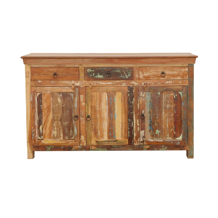 Home & Sleep Outlet - Harper 3-door Solid Reclaimed Wood Accent Cabinet Brown