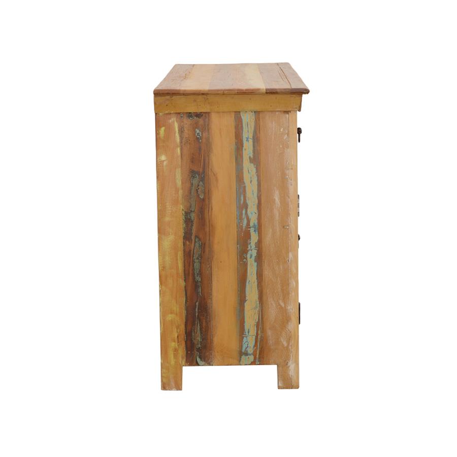 Home & Sleep Outlet - Harper 3-door Solid Reclaimed Wood Accent Cabinet Brown