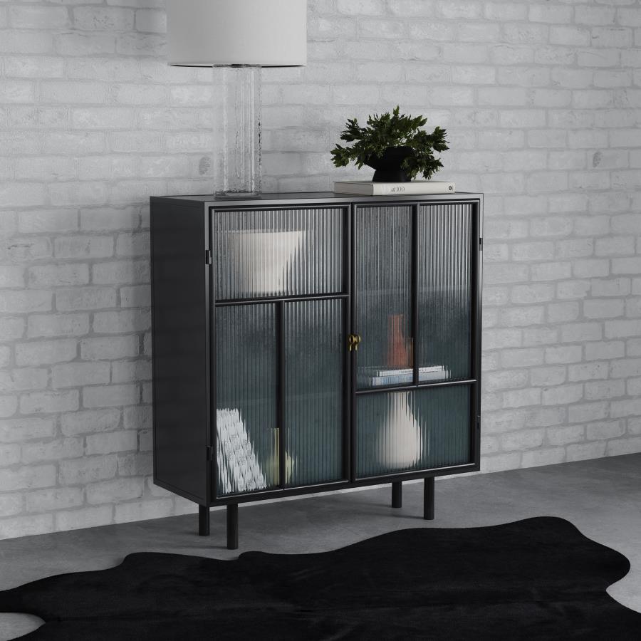 Home & Sleep Outlet - Dalia 2-door Accent Storage Cabinet with Shelving Black