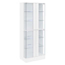 Cabra 4-door LED Curio Display Cabinet White High Gloss