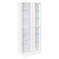 Cabra 4-door LED Curio Display Cabinet White High Gloss