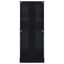 Cabra 4-door LED Curio Display Cabinet Black High Gloss