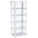 Aero 5-shelf Display Curio Cabinet with LED Lighting White