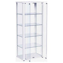 Aero 5-shelf Display Curio Cabinet with LED Lighting White
