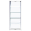Aero 5-shelf Display Curio Cabinet with LED Lighting White