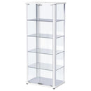 Aero 5-shelf Display Curio Cabinet with LED Lighting White